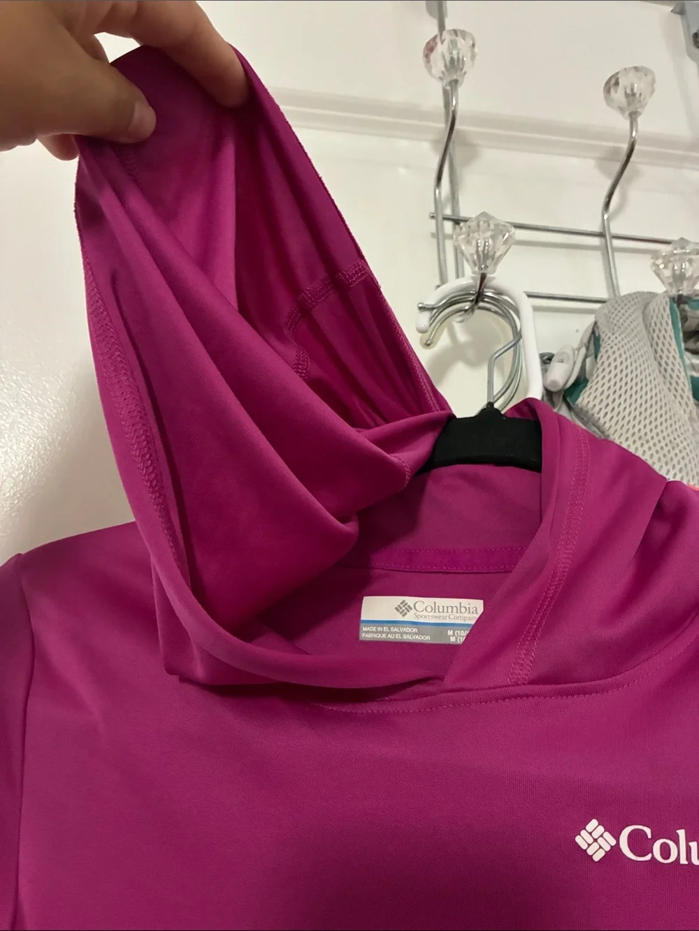 Columbia Magenta Hooded Performance Sun Shirt